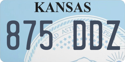 KS license plate 875DDZ