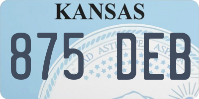 KS license plate 875DEB