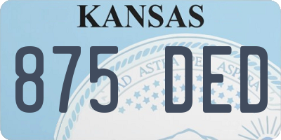KS license plate 875DED