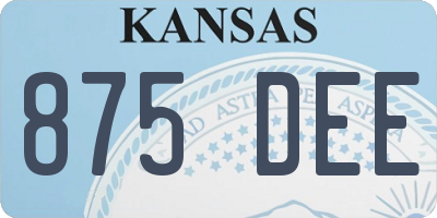 KS license plate 875DEE