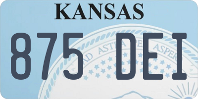 KS license plate 875DEI