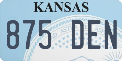 KS license plate 875DEN