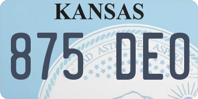 KS license plate 875DEO