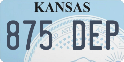 KS license plate 875DEP