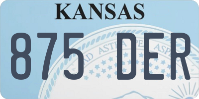 KS license plate 875DER