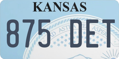 KS license plate 875DET