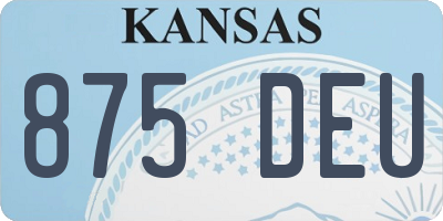 KS license plate 875DEU