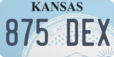KS license plate 875DEX