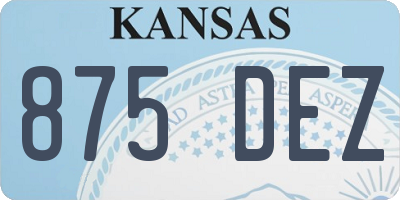 KS license plate 875DEZ