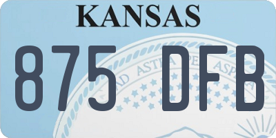 KS license plate 875DFB