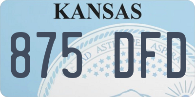 KS license plate 875DFD