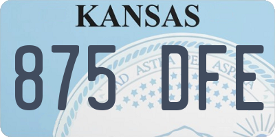 KS license plate 875DFE