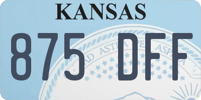 KS license plate 875DFF