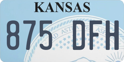 KS license plate 875DFH