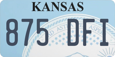 KS license plate 875DFI