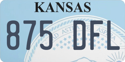 KS license plate 875DFL