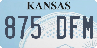 KS license plate 875DFM