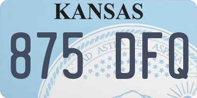 KS license plate 875DFQ