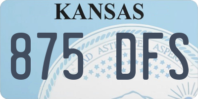 KS license plate 875DFS