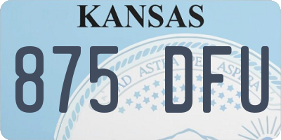 KS license plate 875DFU