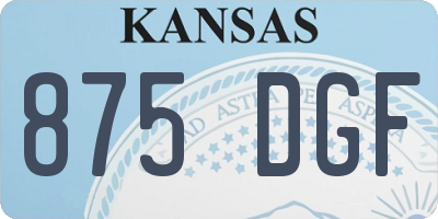 KS license plate 875DGF
