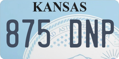 KS license plate 875DNP