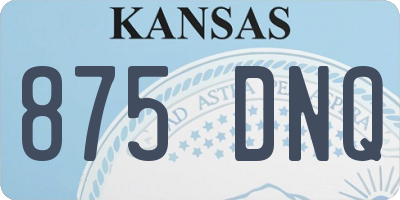 KS license plate 875DNQ