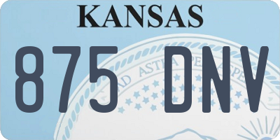 KS license plate 875DNV
