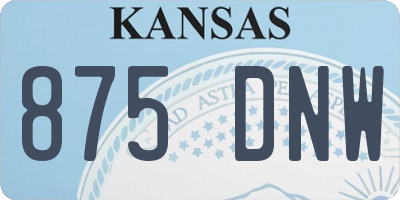 KS license plate 875DNW