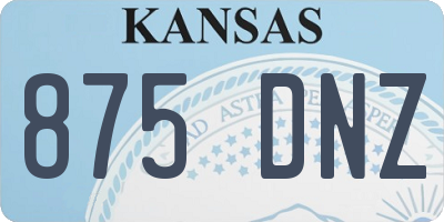 KS license plate 875DNZ