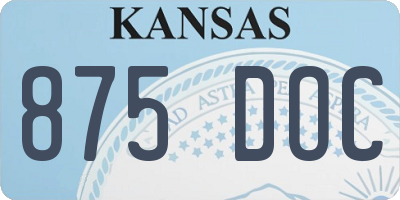 KS license plate 875DOC