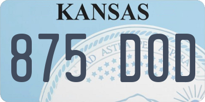 KS license plate 875DOD