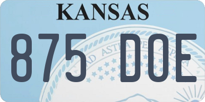 KS license plate 875DOE
