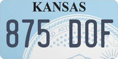 KS license plate 875DOF