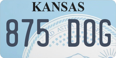 KS license plate 875DOG