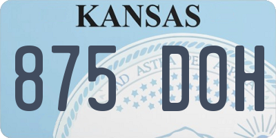 KS license plate 875DOH