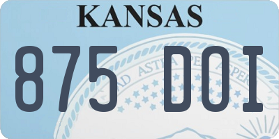 KS license plate 875DOI