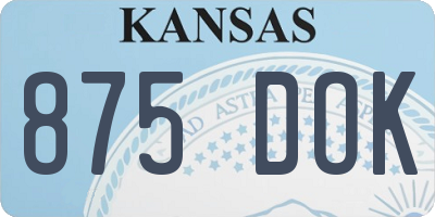 KS license plate 875DOK