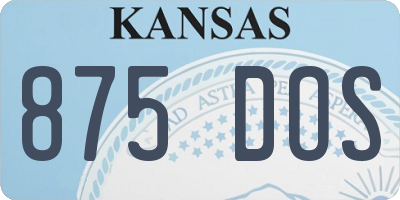 KS license plate 875DOS