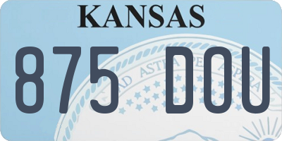 KS license plate 875DOU