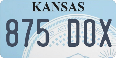 KS license plate 875DOX