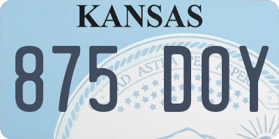 KS license plate 875DOY