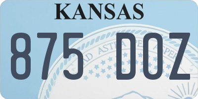 KS license plate 875DOZ