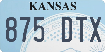KS license plate 875DTX