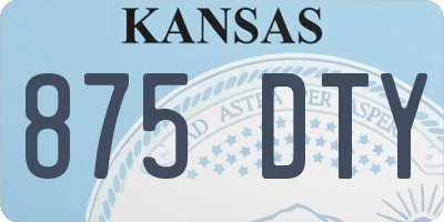 KS license plate 875DTY