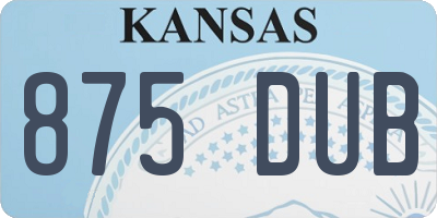 KS license plate 875DUB
