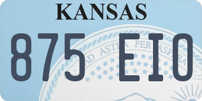 KS license plate 875EIO