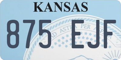 KS license plate 875EJF