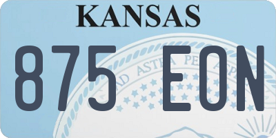 KS license plate 875EON