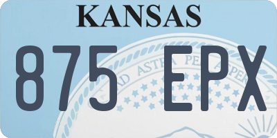 KS license plate 875EPX